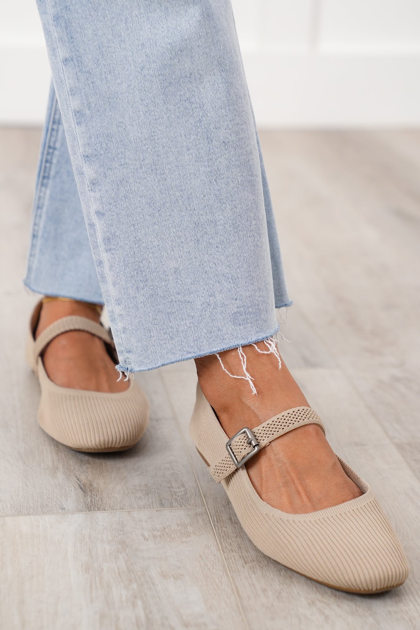Mica High Rise Light Wash Raw Hem Wide Leg Jeans