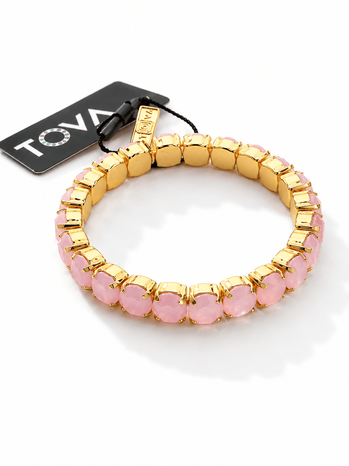 TOVA Oakland Stretch Crystal Gold Plated Bracelet - Freckled Poppy