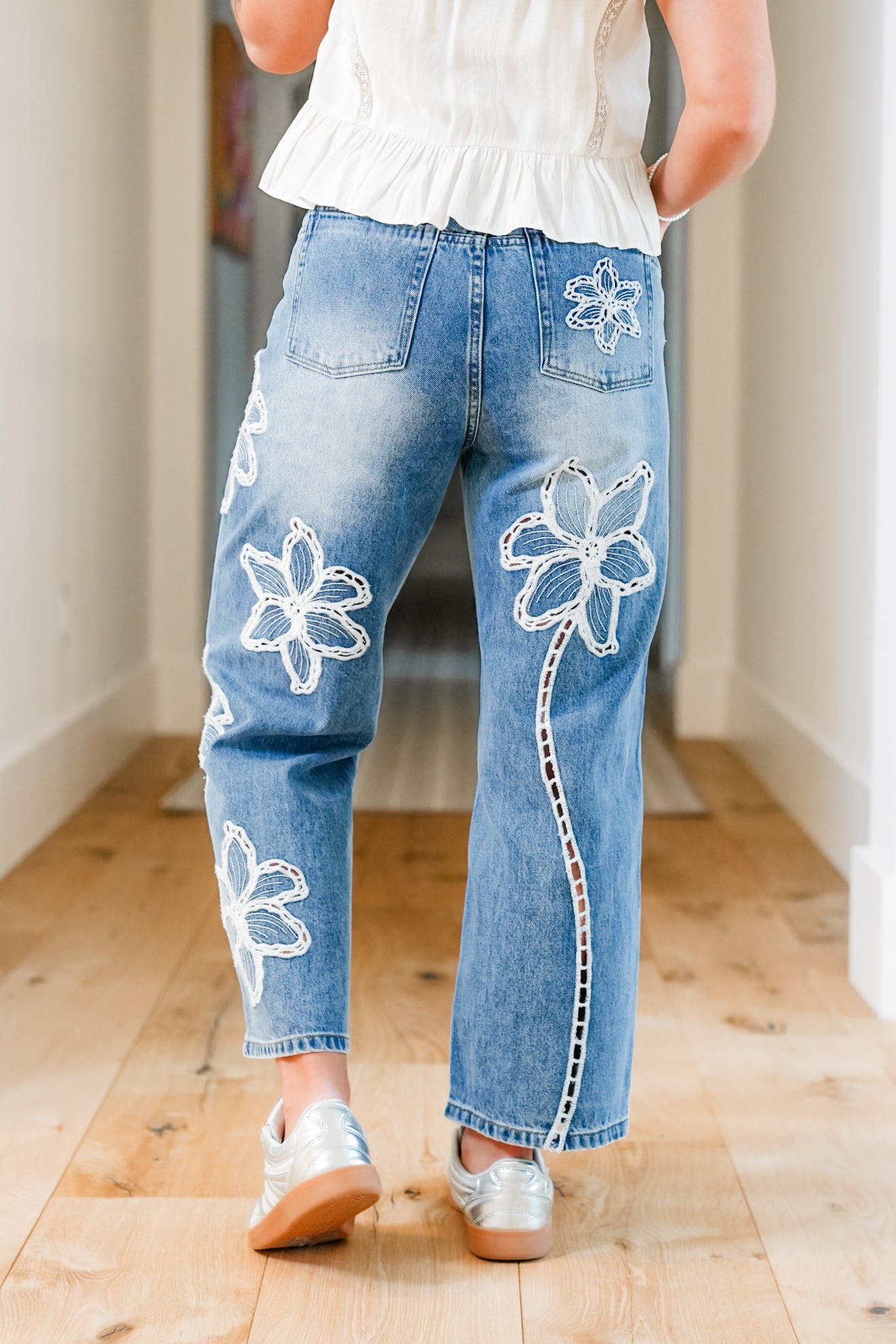 The Lily Bloom Floral Embroidered Straight Leg Jeans