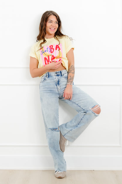 Hidden High Rise Light Wash Distressed Dad Jeans