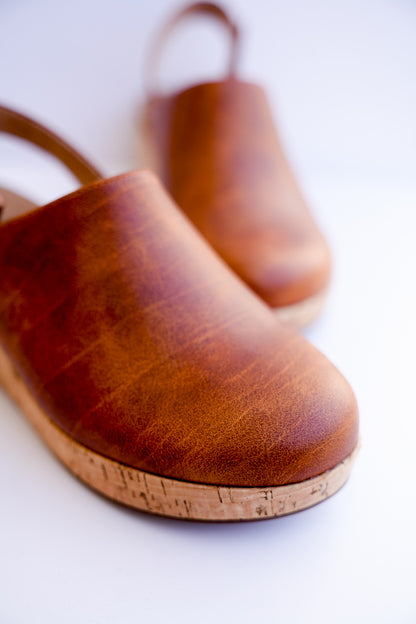 Corky's "Low Temps" Vegan Leather Wedge Clog Sandals with Ankle Strap