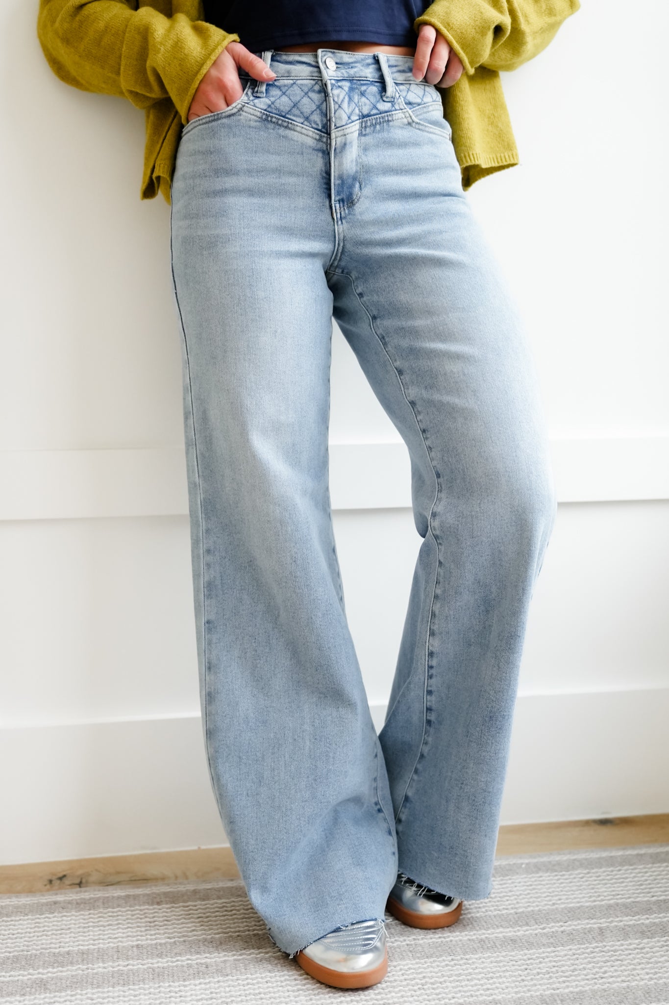 Judy Blue High Rise Medium Wash Retro Wide Leg Jeans