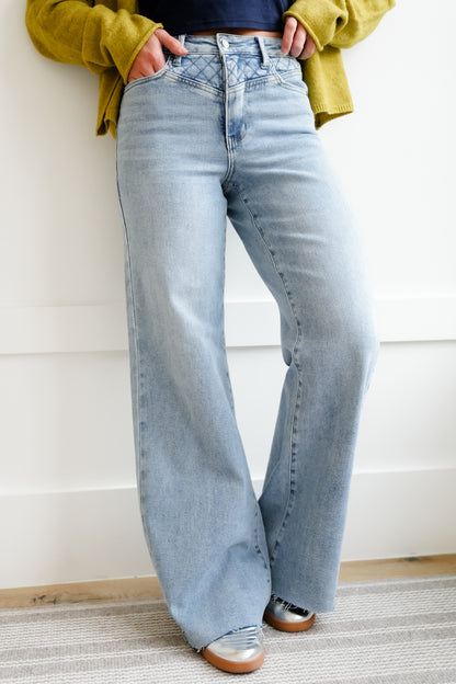 Judy Blue High Rise Medium Wash Retro Wide Leg Jeans