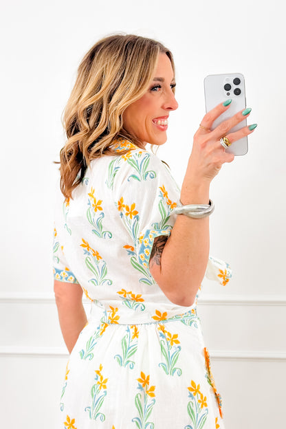 POL Floral Print Short Sleeve Button Up Blouse