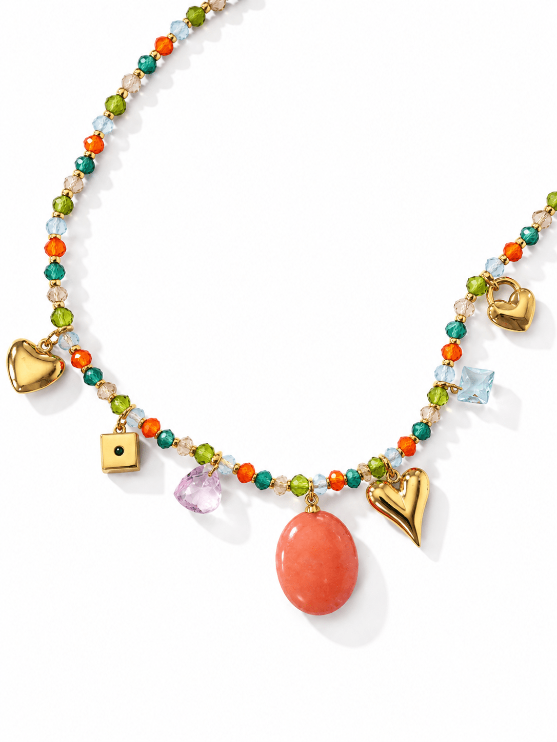 Treasure Jewels Golden Sunset Charm Necklace - Freckled Poppy