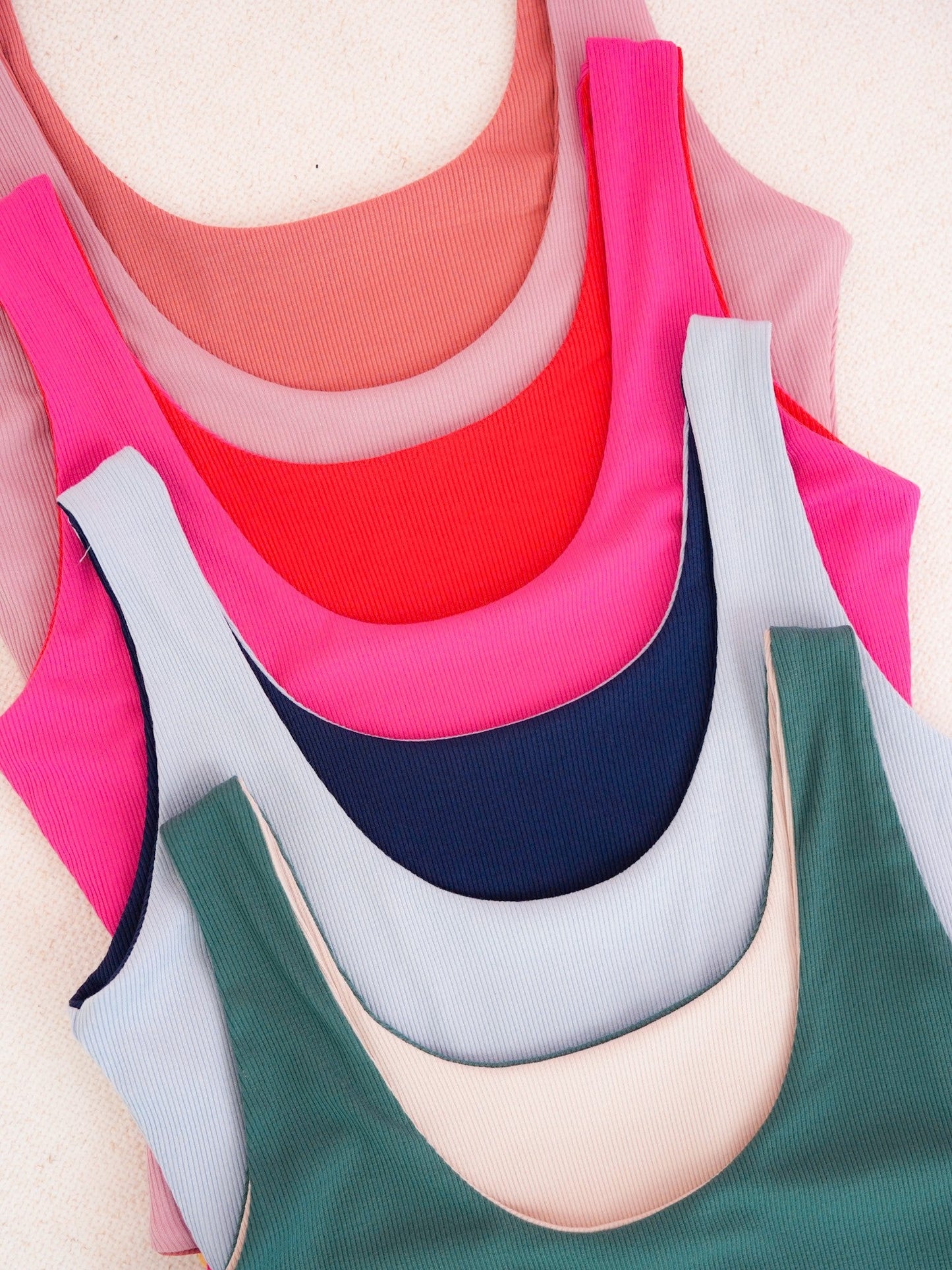 Plus/Reg Sleeveless Ribbed Knit Reversible Bodysuit (Multiple Colors)