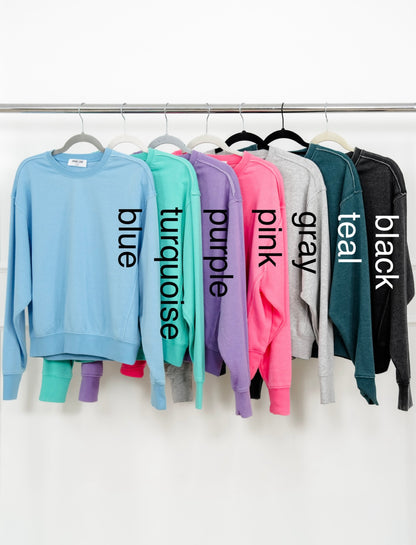 Door Buster! Solid Long Sleeve Crew Neck Sweatshirt