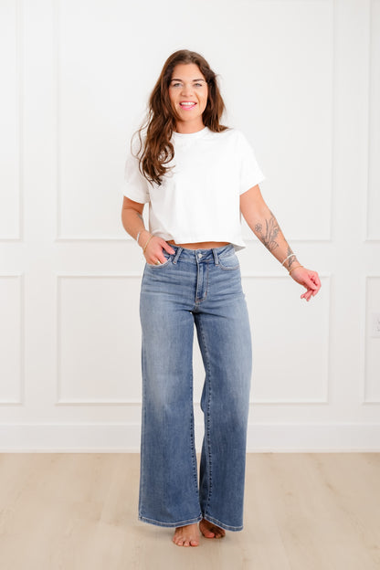 Judy Blue The Lola Multiple Inseam Medium Wash Retro Wide Leg Jeans