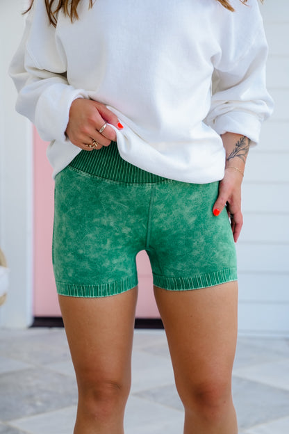 Restock!! Door Buster! Zenana Seamless High Waisted Stone Washed Shorts