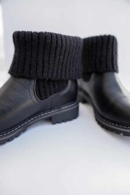 Corky's "Quiver" Vegan Leather Ankle Booties with Sweater Cuff