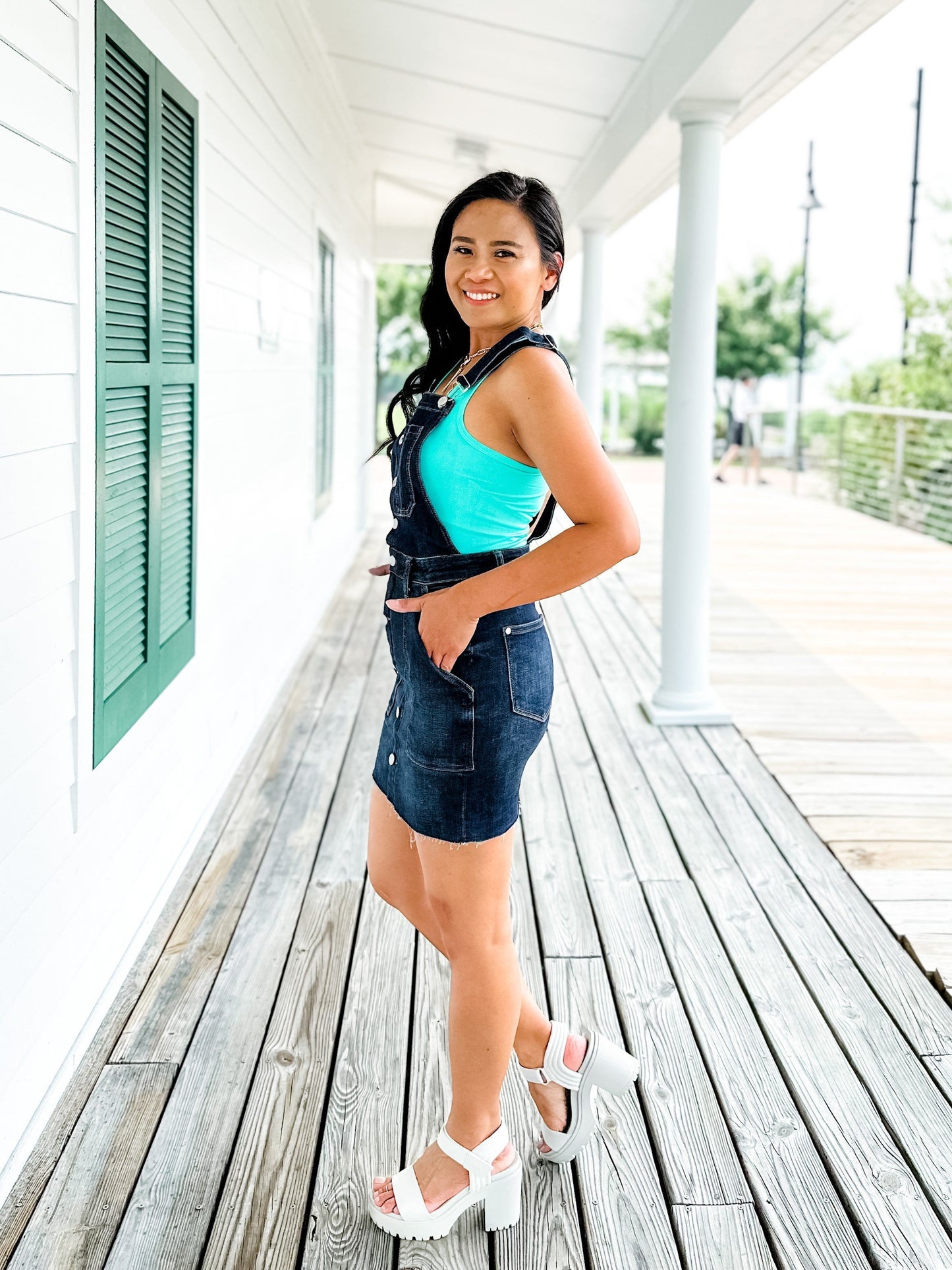 Judy Blue High Rise Dark Wash Overall Skirt
