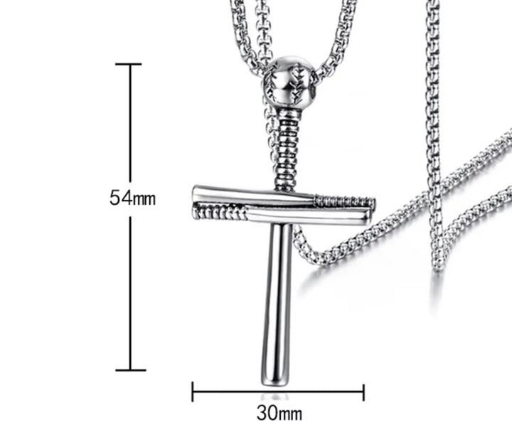 Trendy Baseball Cross Necklace