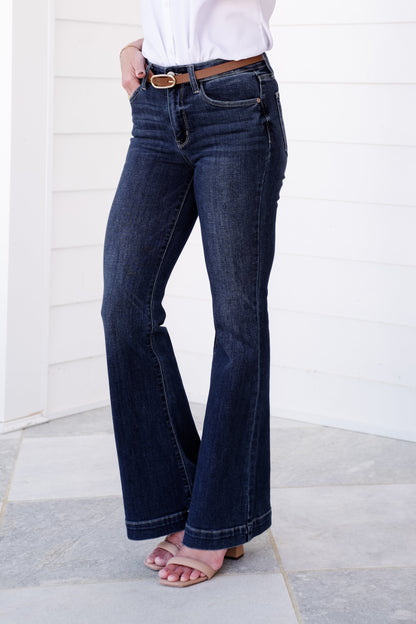 Judy Blue High Rise Dark Wash Trouser Flare
