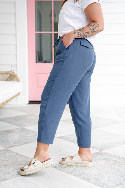 Door Buster! Zenana Woven Crepe Drawstring Elasticband Waist Pants