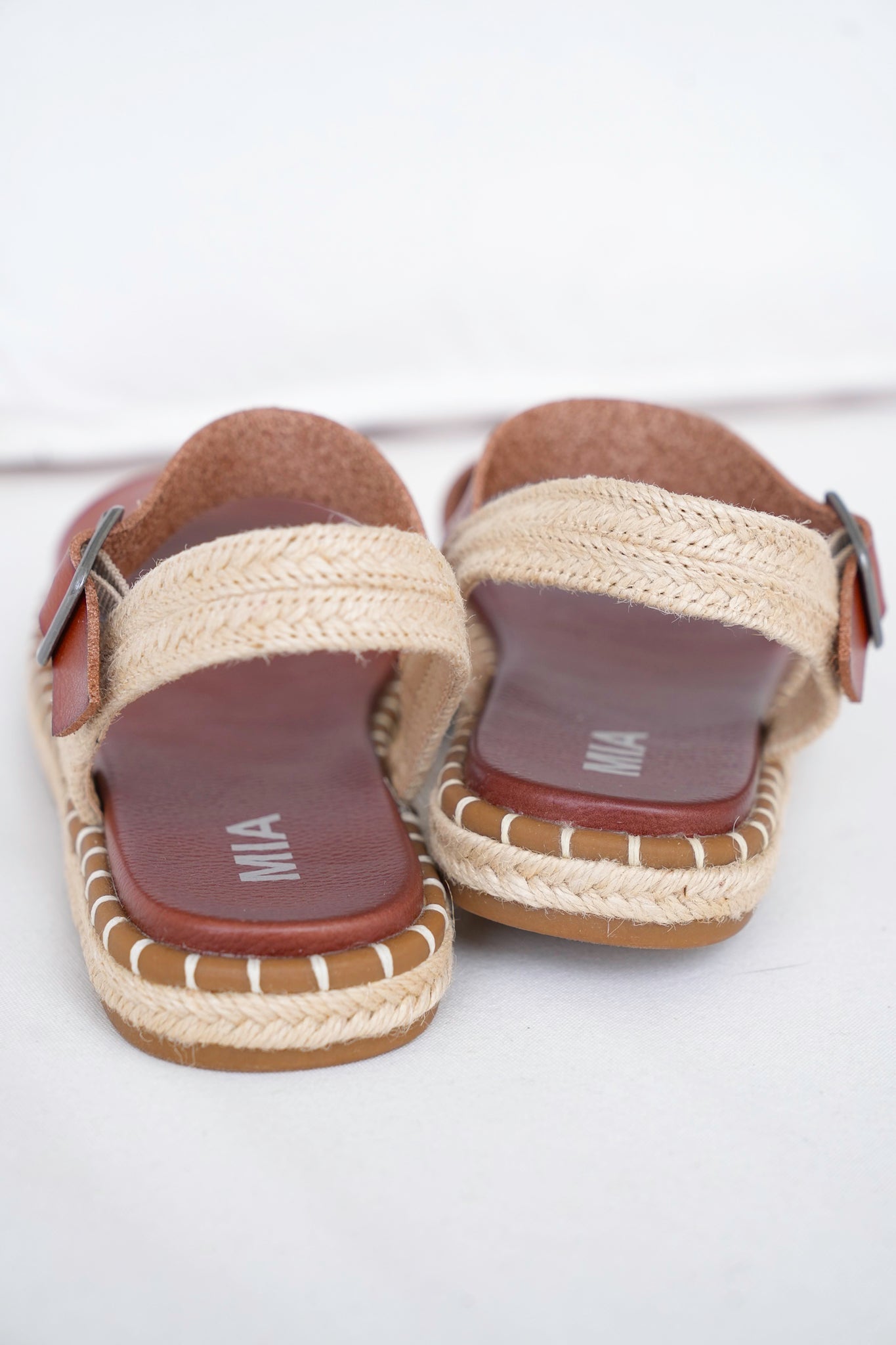 MIA Leather Strap Espadrille Sandals