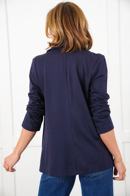 Long Sleeve Open Front Knit Blazer
