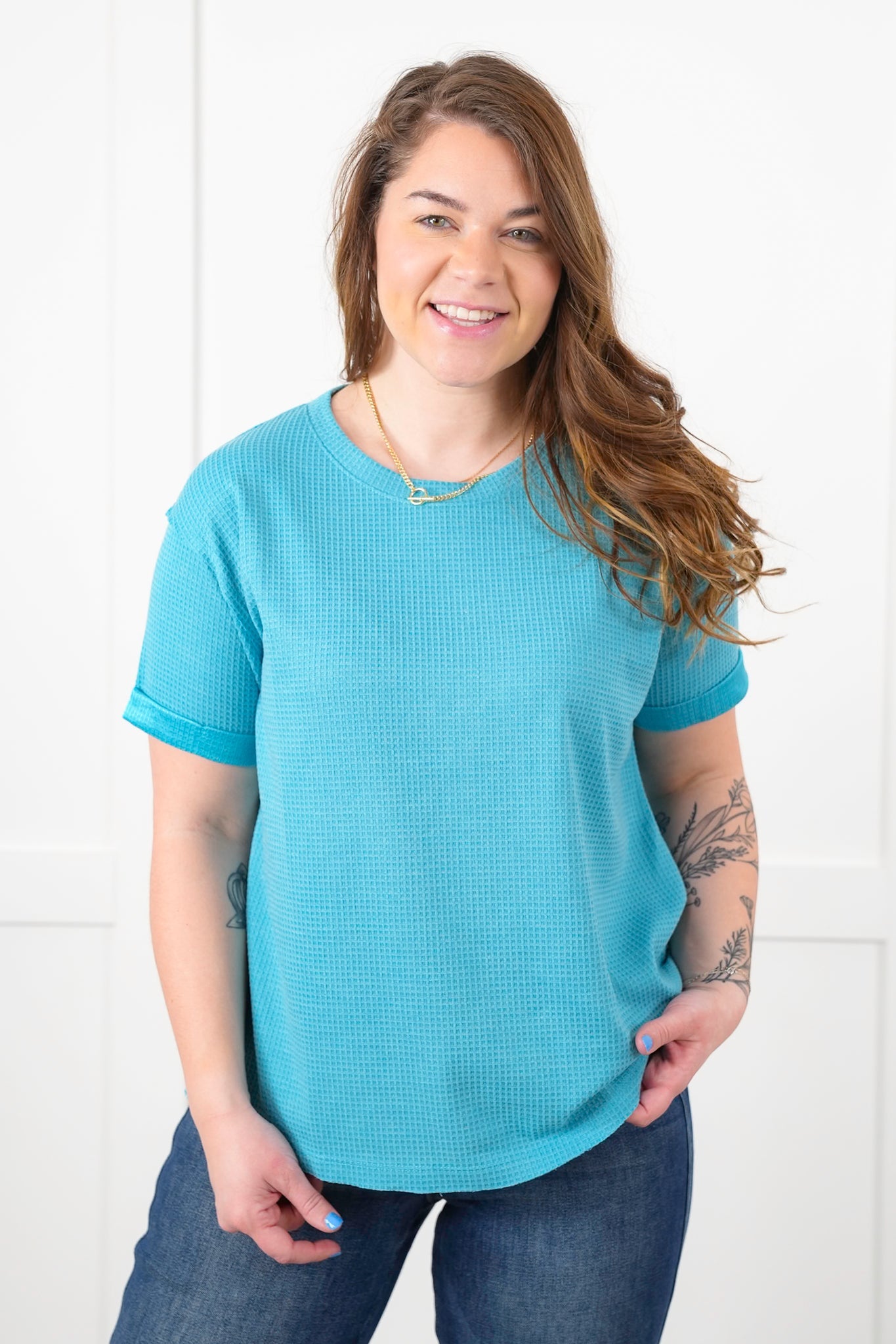 Door Buster! Plus/Reg Thermal Short Cuffed Sleeve Top