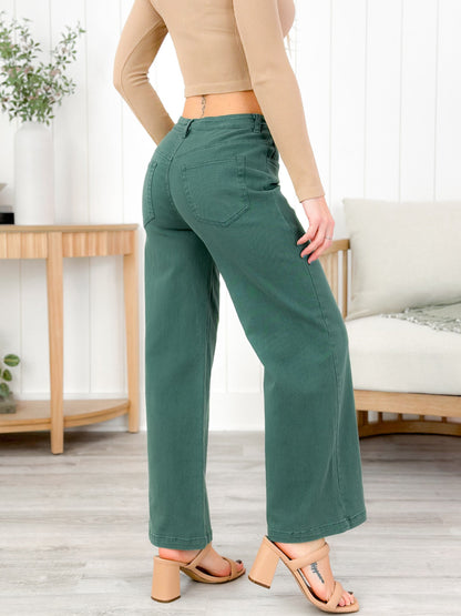 Plus/Reg Mineral Wash High Waist Wide Leg (Multiple Colors)