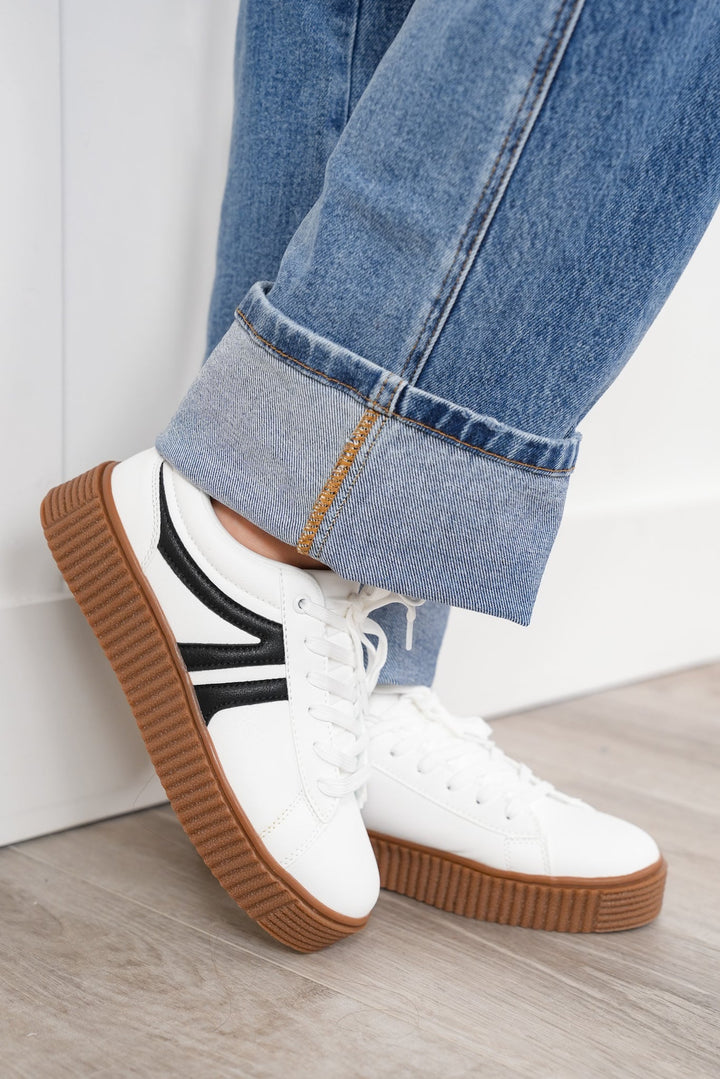 Low Top Platform Sneaker with Textured Sole