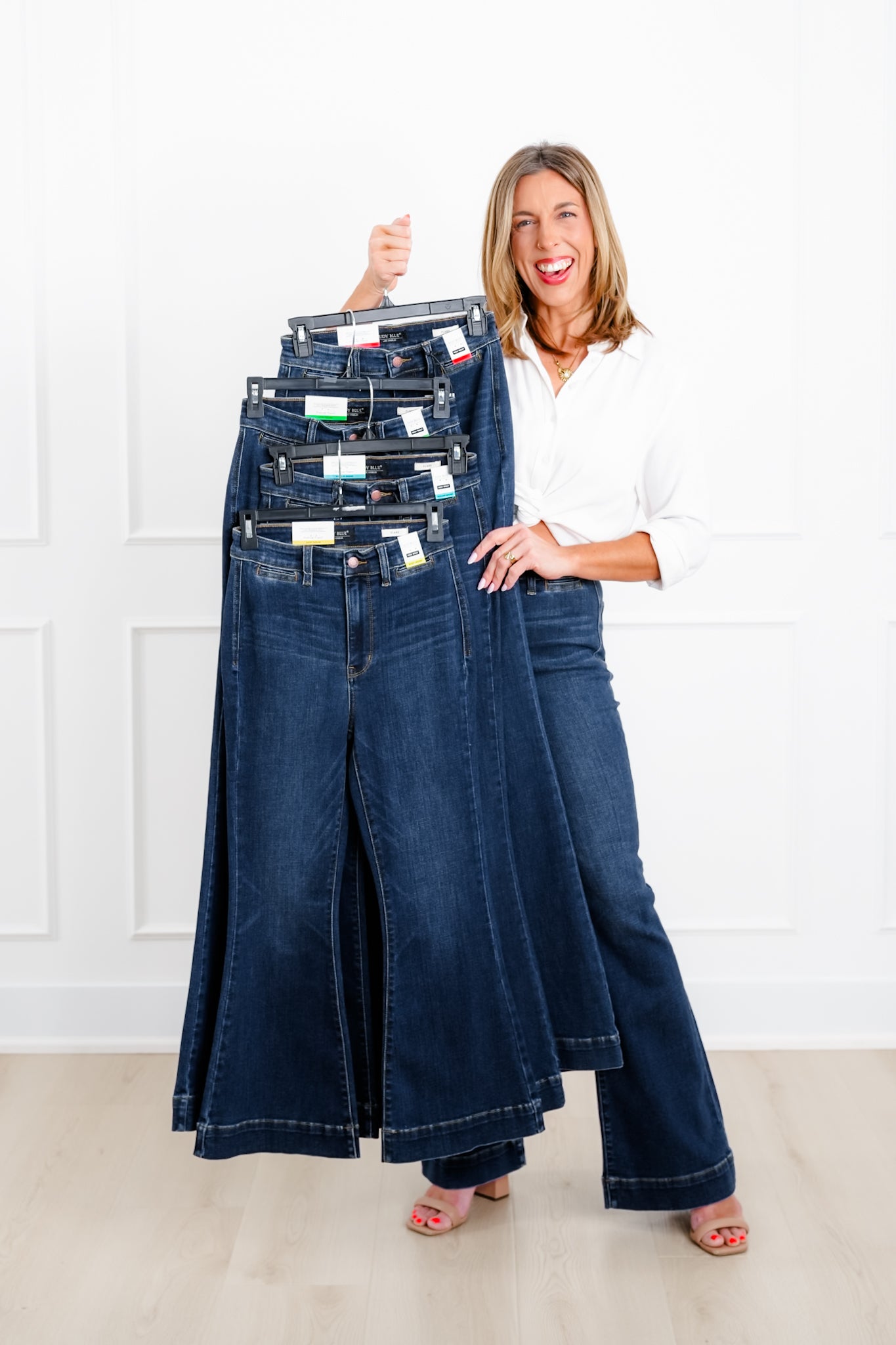 Judy Blue "The Sadie" Multi Inseam High Rise Dark Wash Trouser Flare Jeans