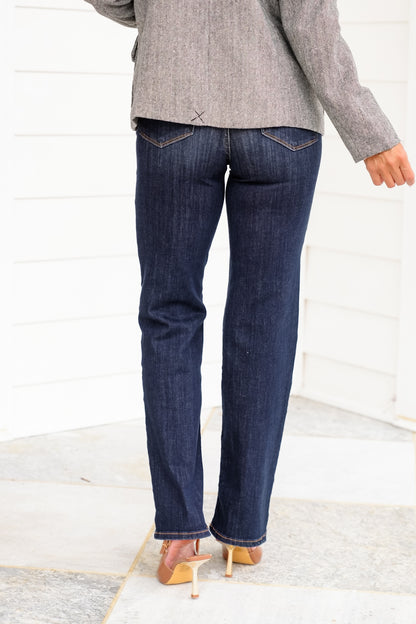 Judy Blue High Rise Dark Wash Straight Leg Jeans
