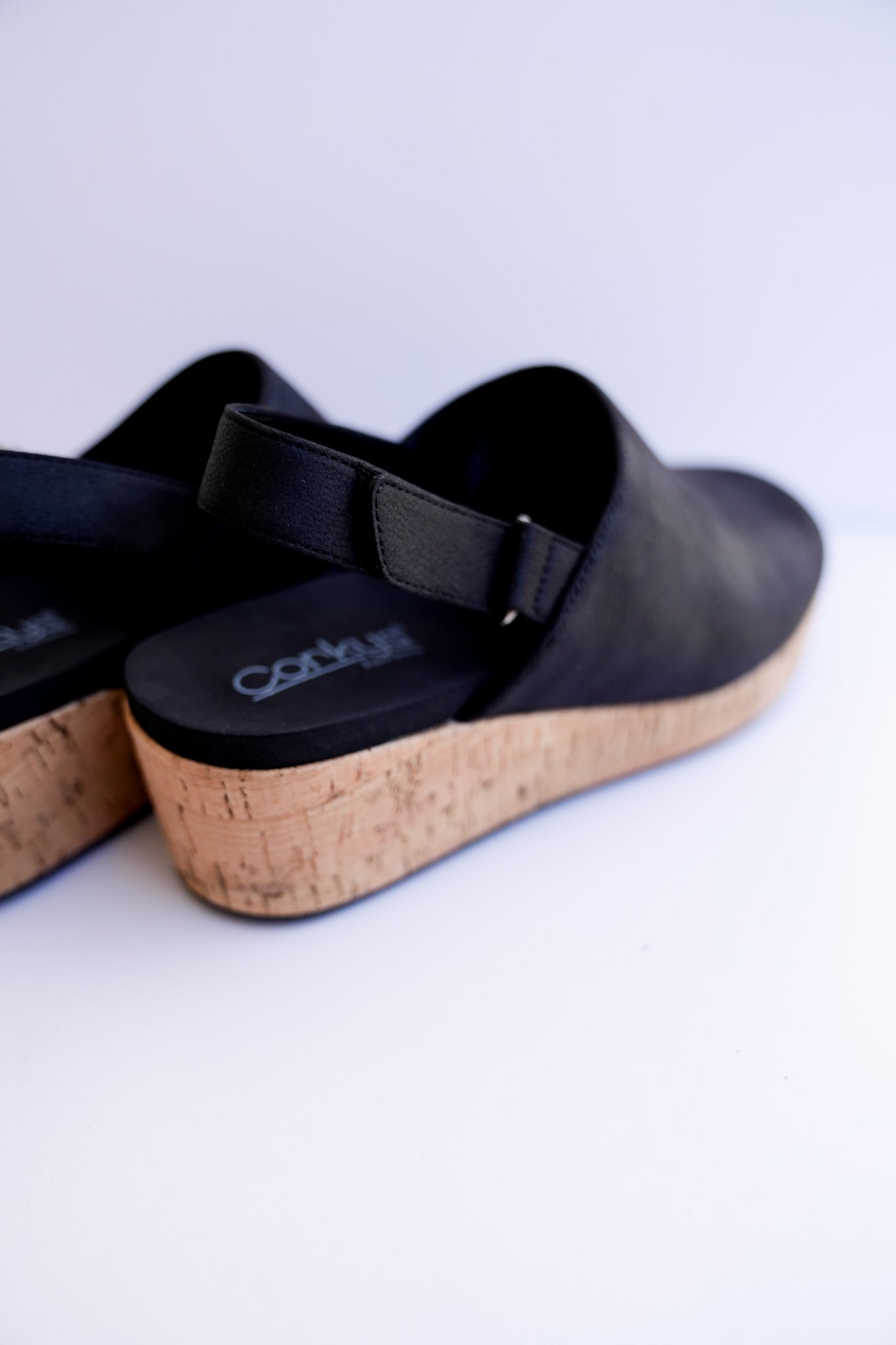 Corky's "Low Temps" Vegan Leather Wedge Clog Sandals with Ankle Strap
