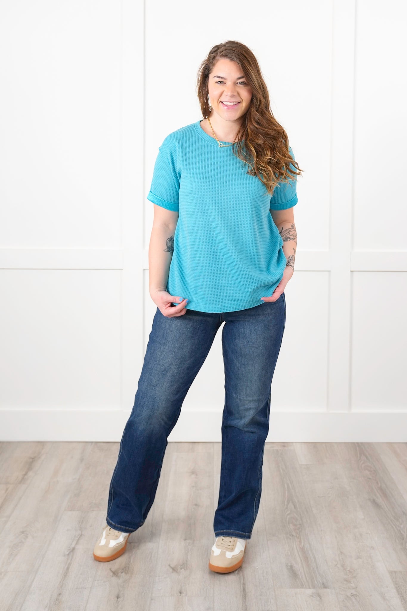 Door Buster! Plus/Reg Thermal Short Cuffed Sleeve Top