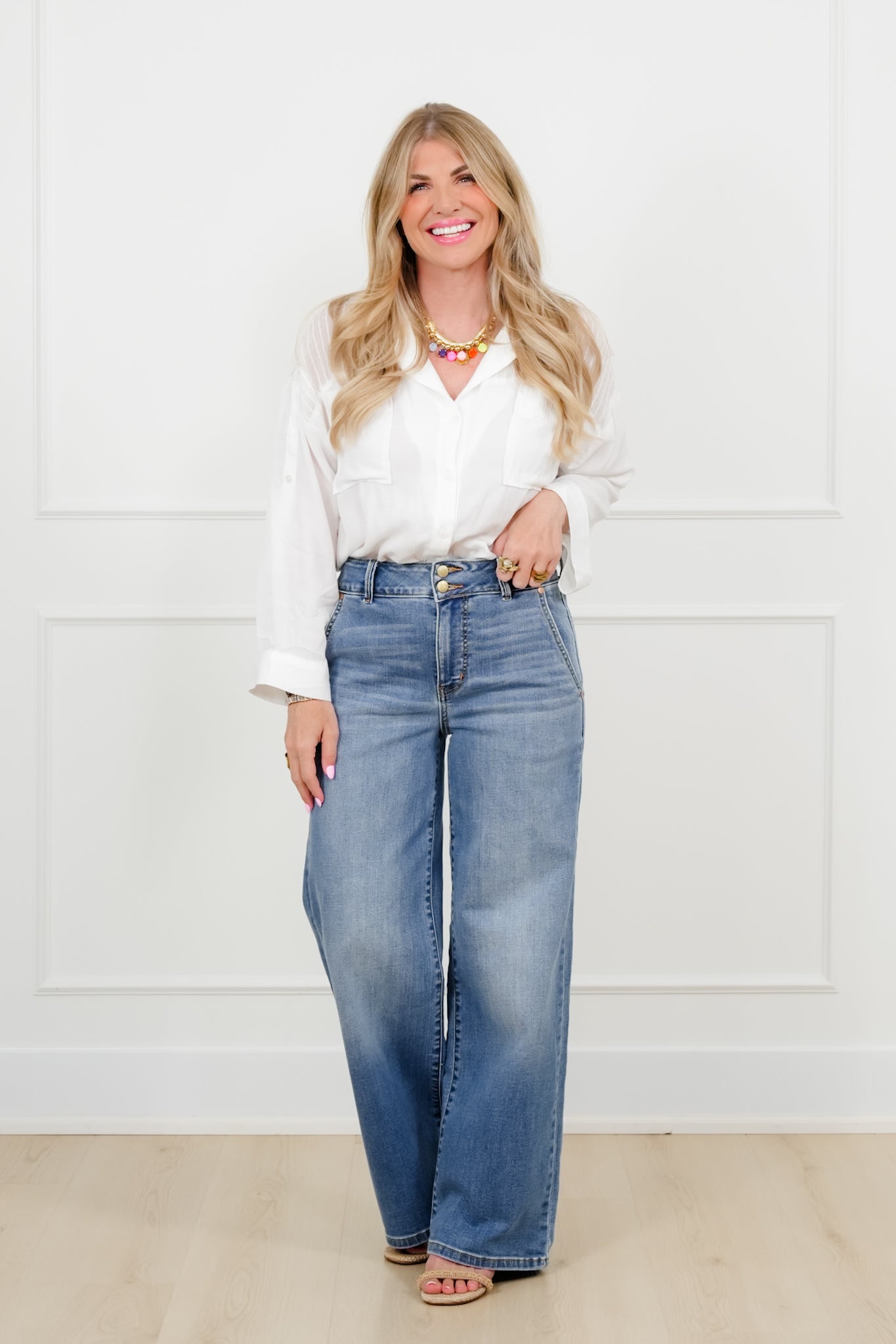 Judy Blue High Rise Medium Wash Multiple Inseam Column Jeans with
