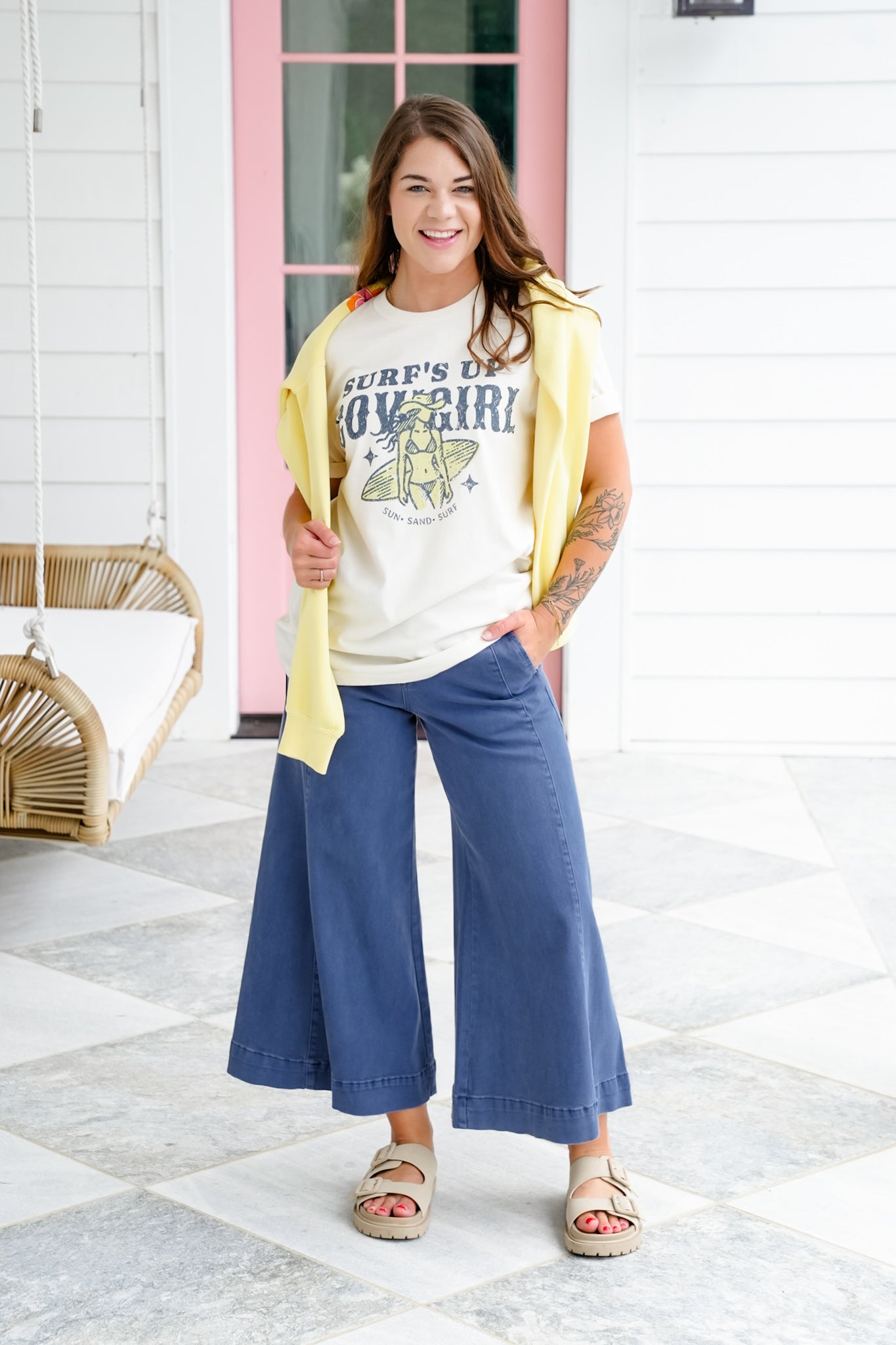Plus/Reg Short Sleeve "Surf's Up Cowgirl" Graphic Tee