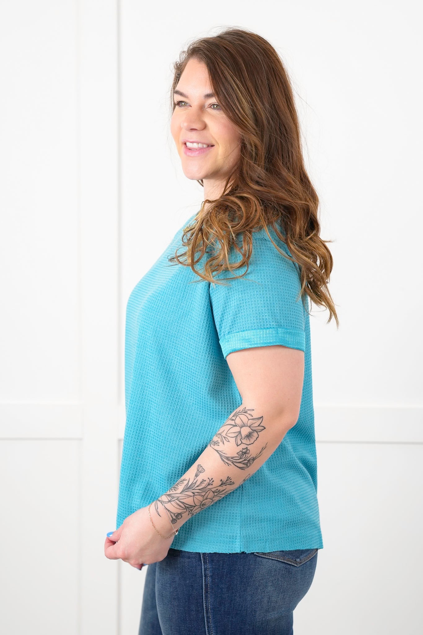 Door Buster! Plus/Reg Thermal Short Cuffed Sleeve Top