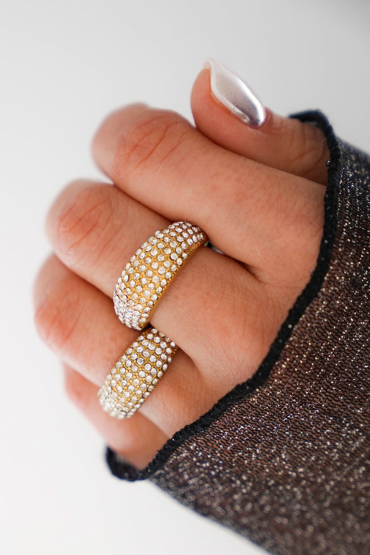 Chansutt Pearls Crystal Dome Ring