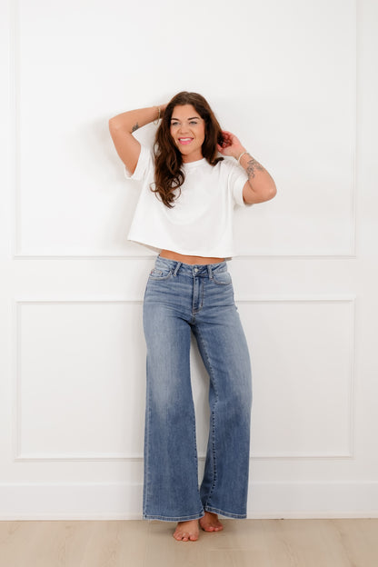 Judy Blue The Lola Multiple Inseam Medium Wash Retro Wide Leg Jeans