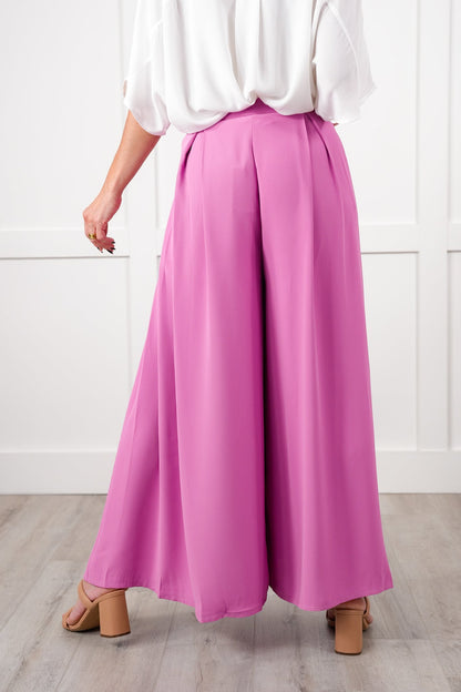 Pleated High Waist Wide Leg Pants