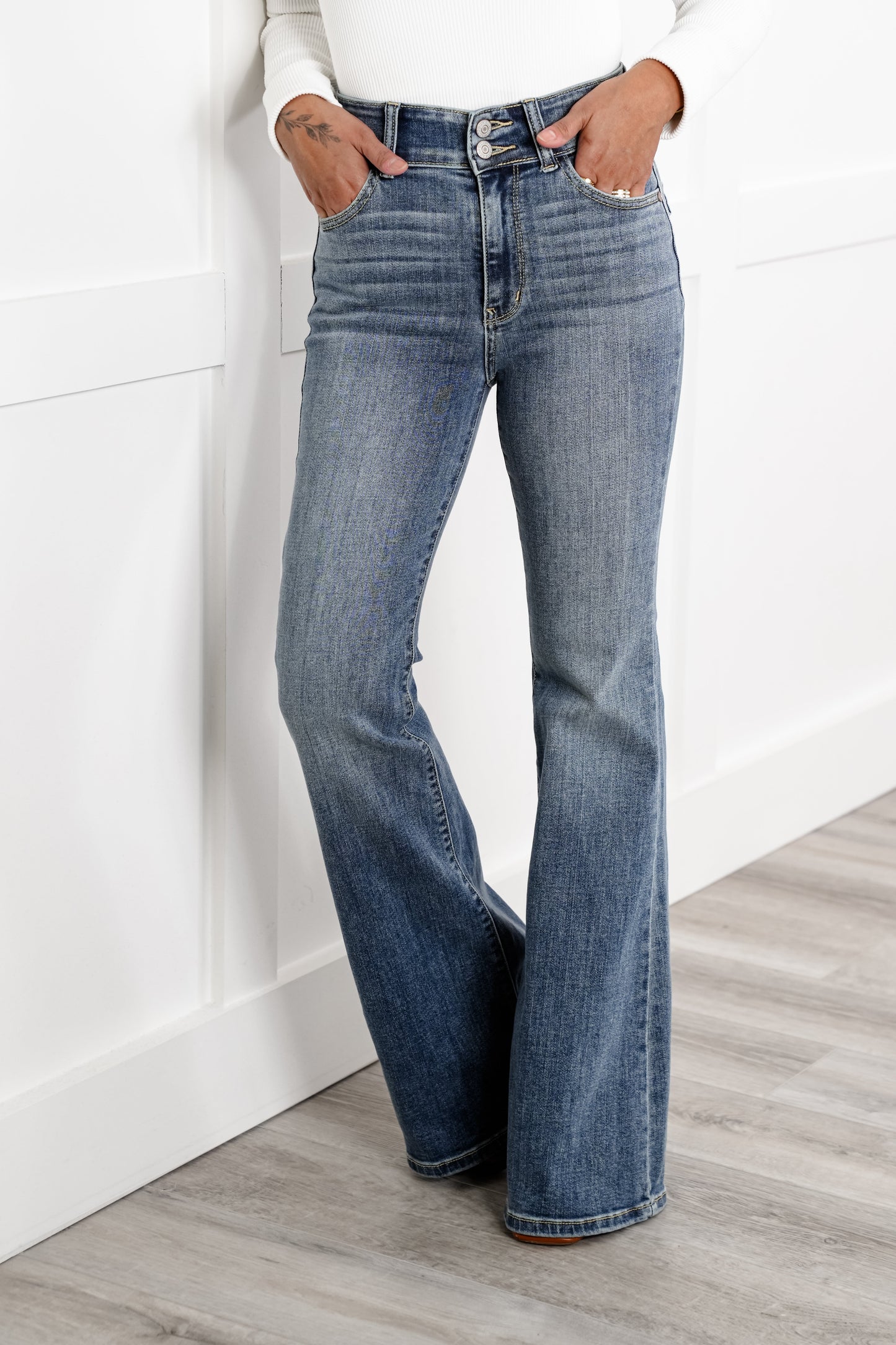 Judy Blue High Rise Medium Wash Flare Jeans