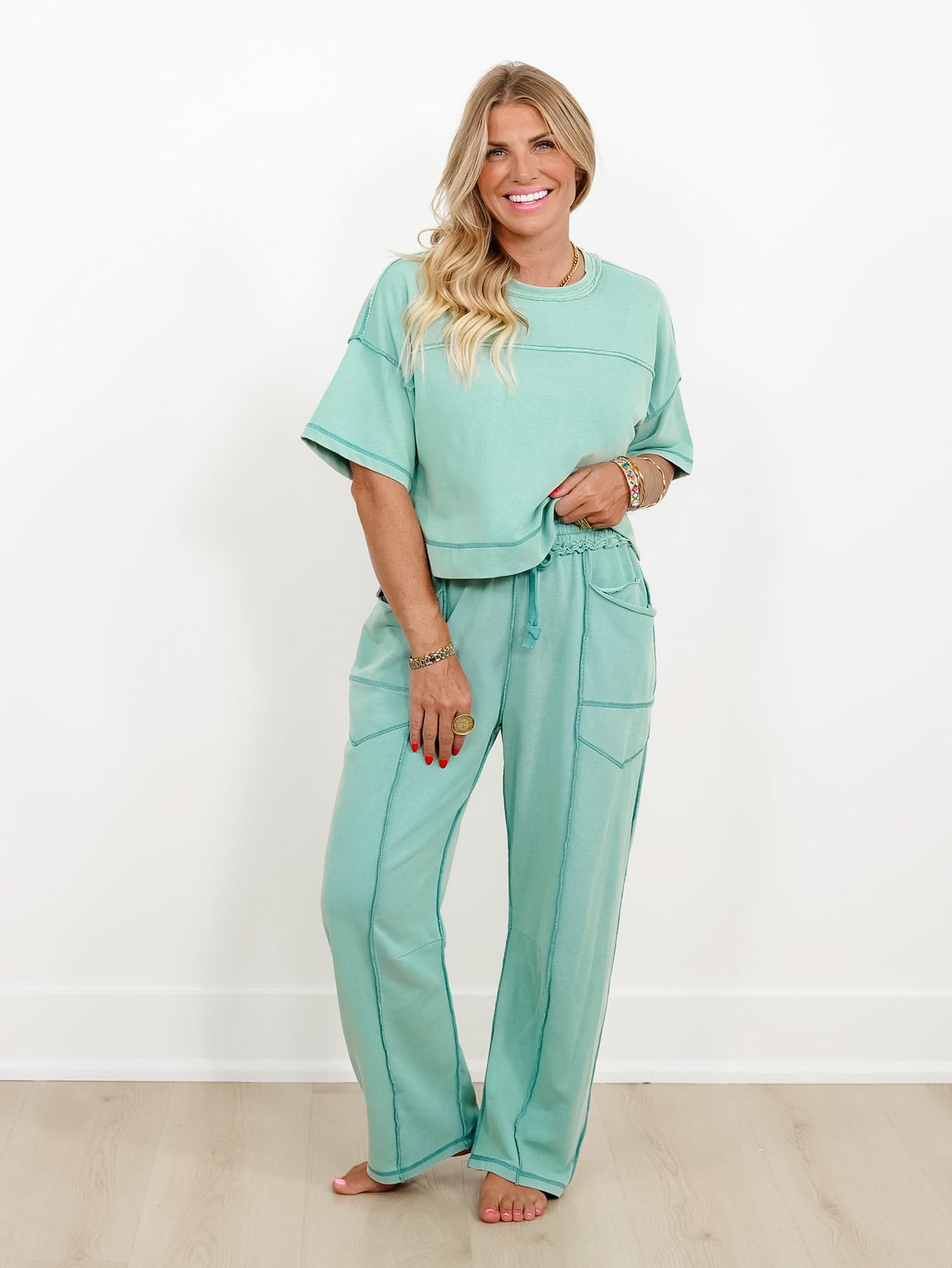 Restock! Short Sleeve Top and Cropped Pant Set