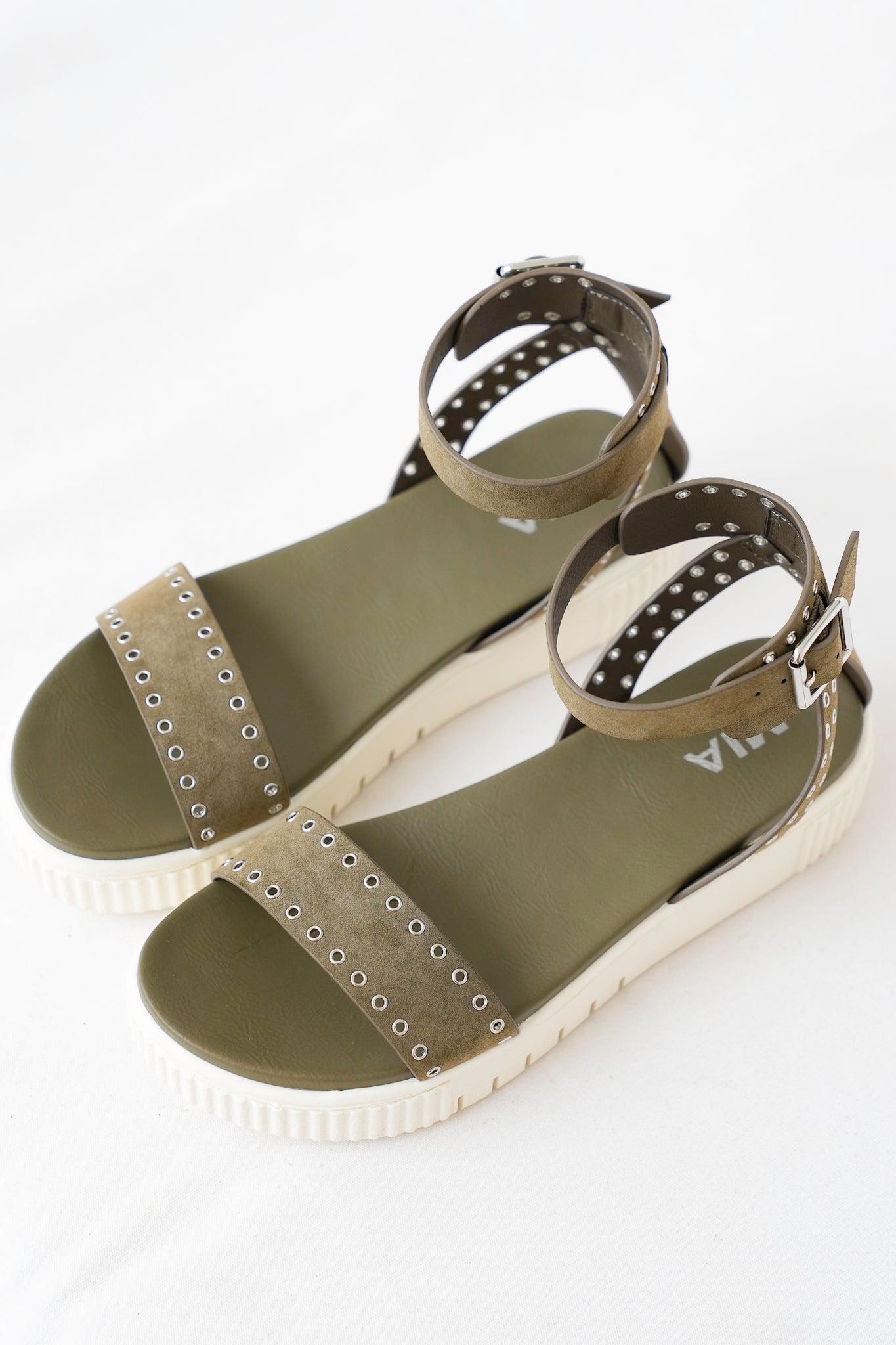 MIA Platform Sandal with Ankle Strap and Studded Detailing