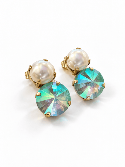 TOVA Maegan Crystal and Pearl Earrings - Freckled Poppy