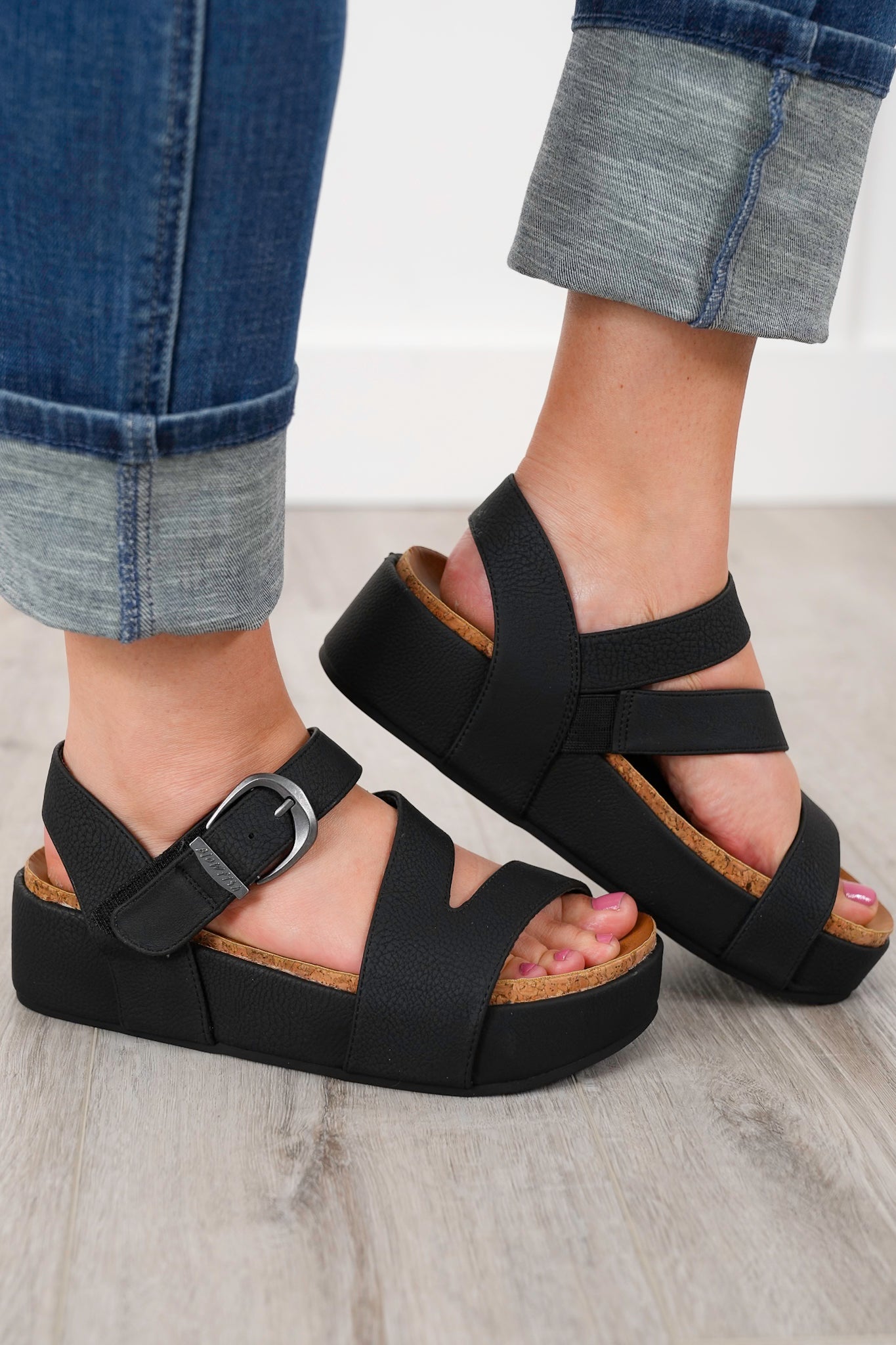 Blowfish Adjustable Platform Sandal with Buckle Strap