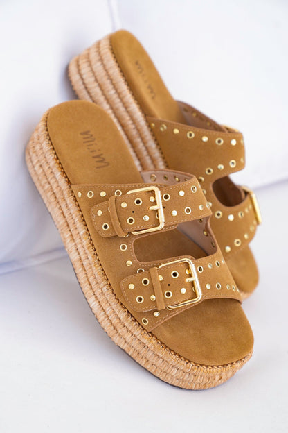 Adjustable Buckle Platform Sandal with Braided Jute Sole