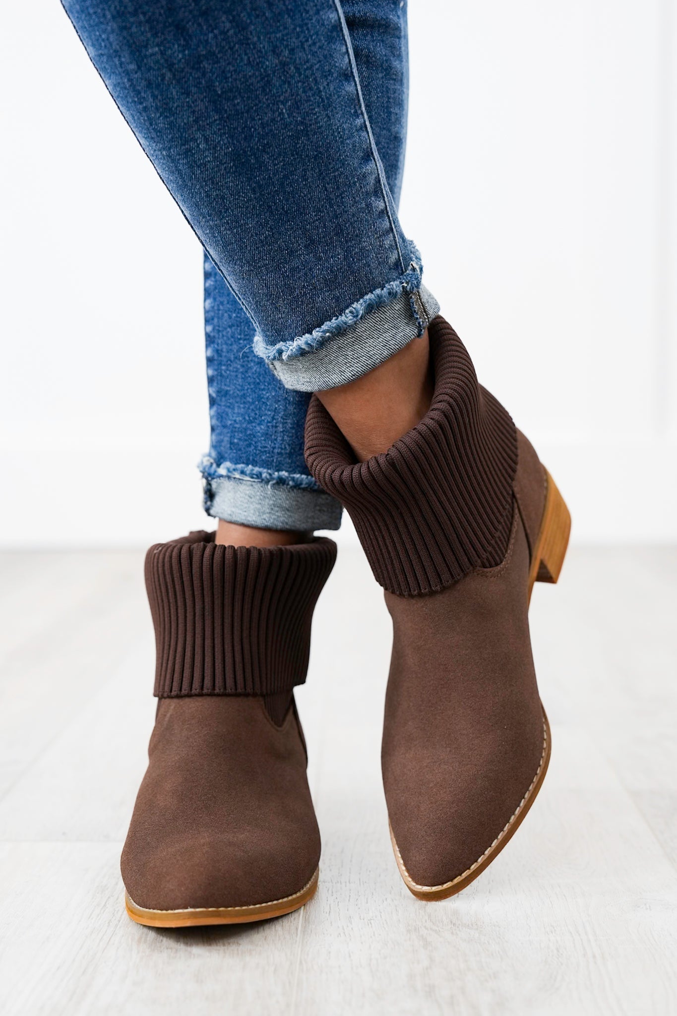 Ribbed Knit Cuff Boots