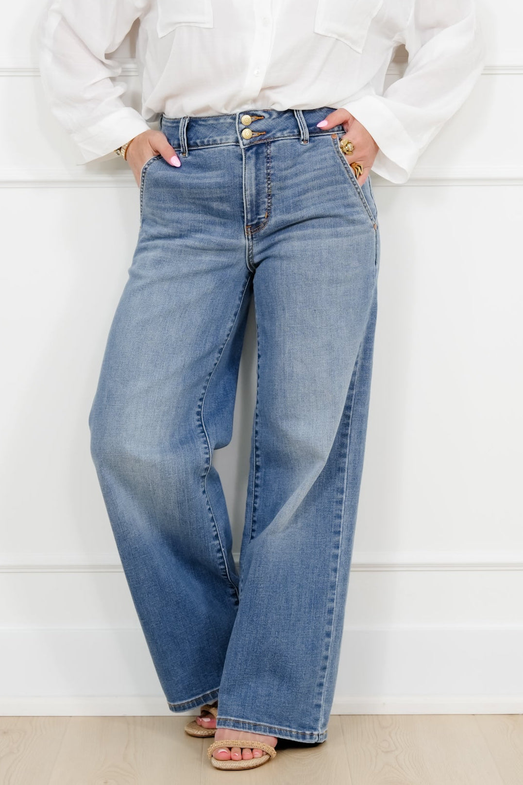 Judy Blue High Rise Medium Wash Multiple Inseam Column Jeans with