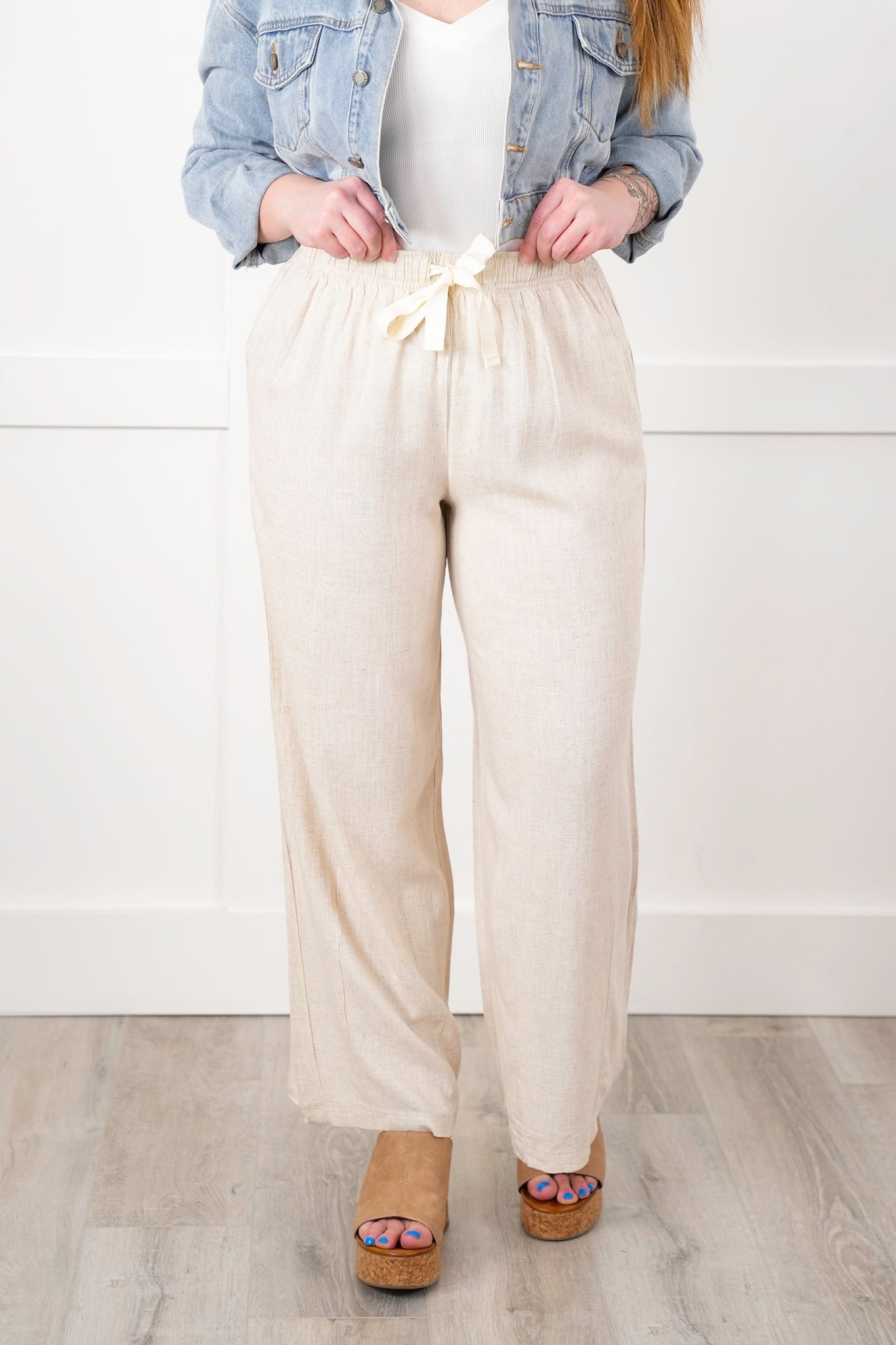 Door Buster! Zenana Drawstring Linen Pants