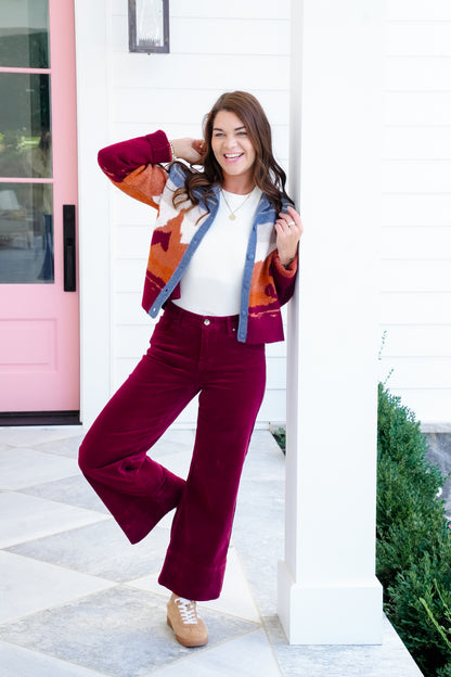 Risen High Rise Corduroy Wide Leg Pants