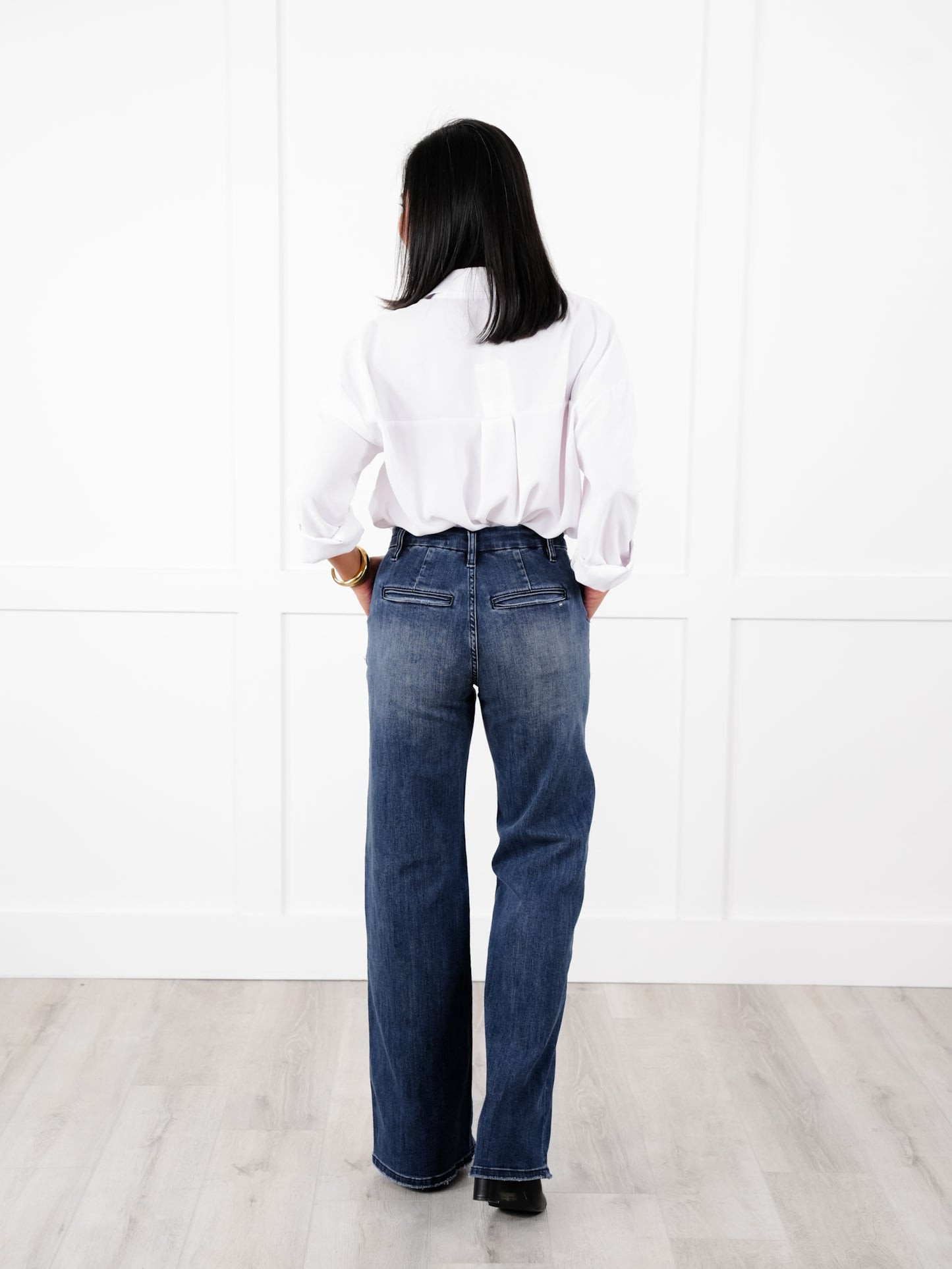 Mica High Rise Dark Wash Wide Leg Jeans