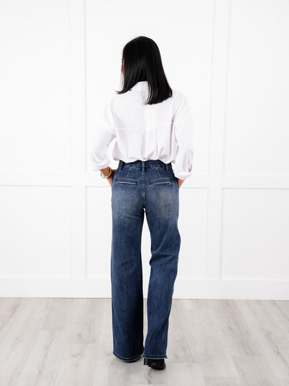 Mica High Rise Dark Wash Wide Leg Jeans