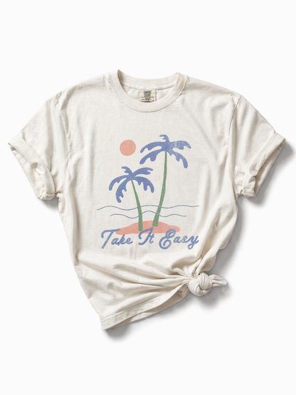 Plus/Reg Short Sleeve "Take it Easy" Graphic Tee