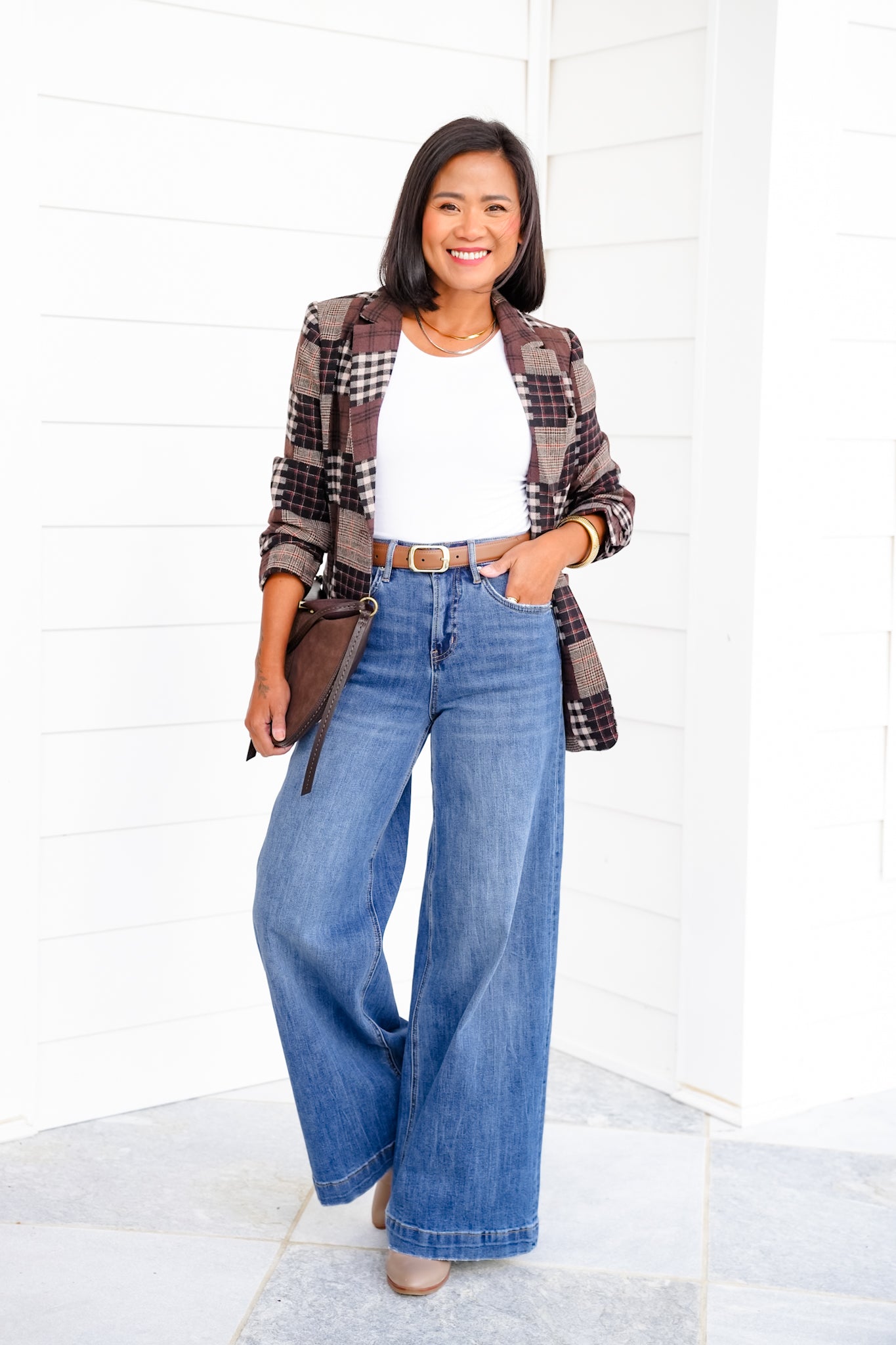 Mica High Rise Medium Wash Wide Leg Jeans