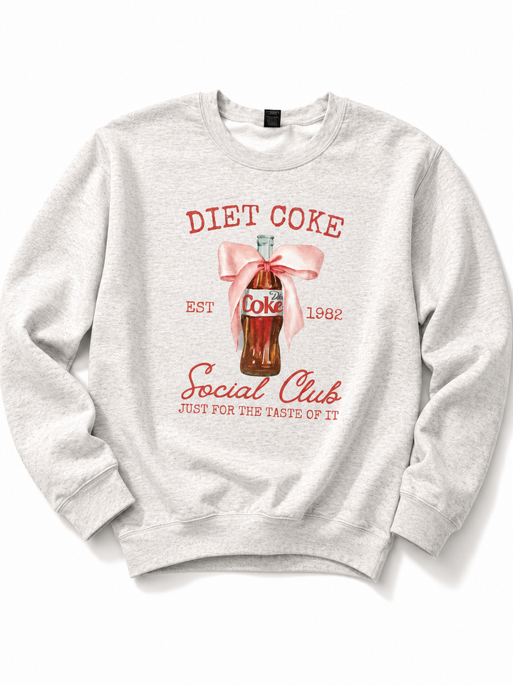 Plus/Reg Long Sleeve "Diet Coke Social Club" Graphic Sweatshirt