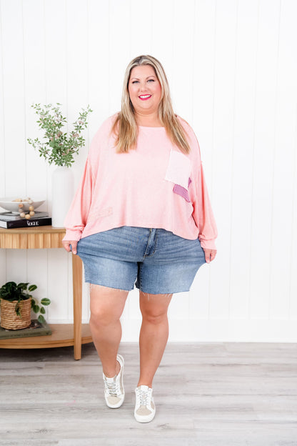 Judy Blue Friends Forever High Rise Light Wash Raw Hem Shorts