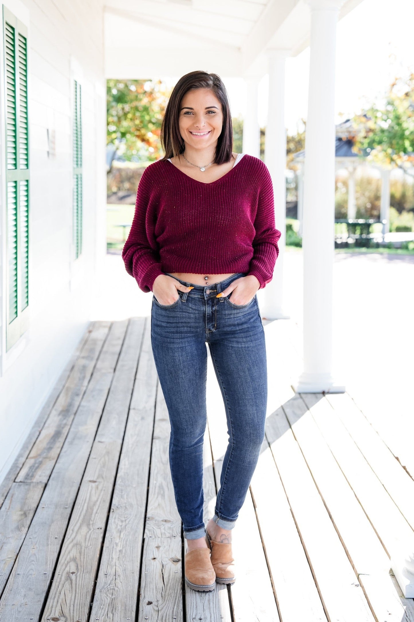 Judy Blue  8 Days A Week  Medium Wash Mid Rise Skinny jeans with Handsanding